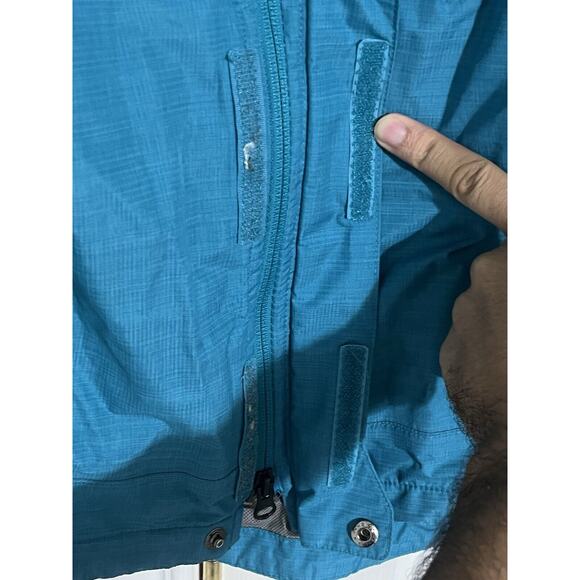 THE NORTH FACE Size S Nylon Hyvent Hooded Tibbedee Flamenco Blue Jacket EUC - Picture 6 of 12